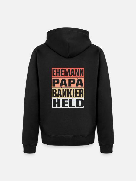 Bankier Vater Ehemann Held - Unisex Premium Bio Zip Hoodie - Schwarz