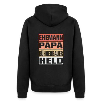 Busfahrer Vater Ehemann Held - Unisex Premium Bio Zip Hoodie - Schwarz - Hinten - Nico (187cm)
