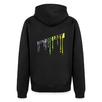 crazy dog lady Zitat - Unisex Premium Bio Zip Hoodie - Schwarz - Hinten - Nico (187cm)