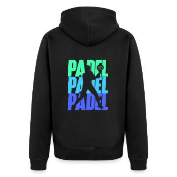 Joueur de Padel Padel Tennis Garçons Joueur de Padel - Veste à capuche bio Premium Unisexe - noir - Dos - Nico (187cm)