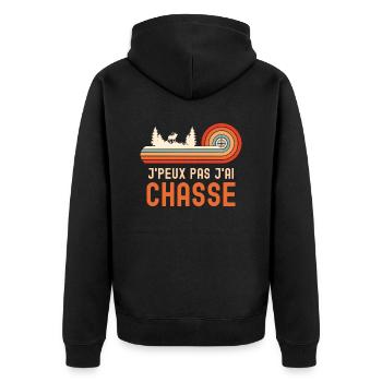 Je peux pas j ai chasse - Veste à capuche bio Premium Unisexe - noir - Dos - Nico (187cm)