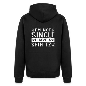 Je ne suis pas célibataire j’ai un Shih Tzu - Veste à capuche bio Premium Unisexe - noir - Dos - Nico (187cm)