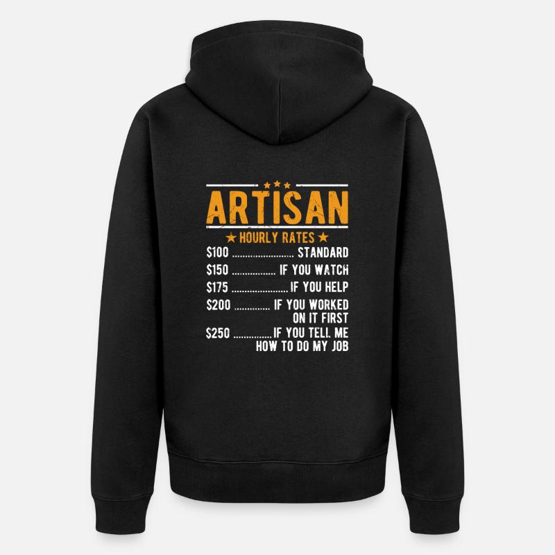 Artisans Salaire horaire - Veste à capuche bio Premium Unisexe - noir