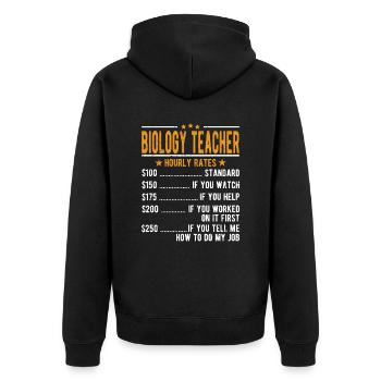 Professeurs de biologie Salaire horaire - Veste à capuche bio Premium Unisexe - noir - Dos - Nico (187cm)