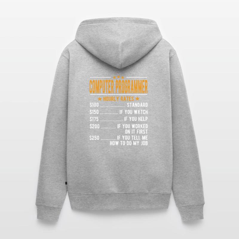 Computer programmer hourly wage Unisex Premium Organic Zip Hoodie