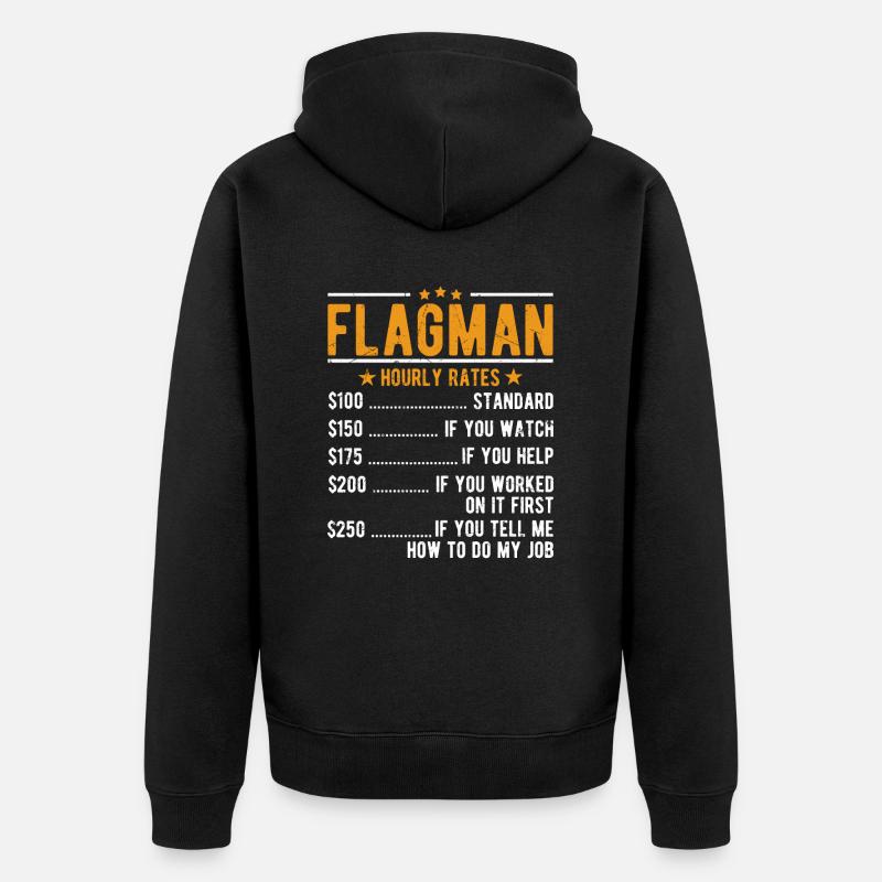 Flagman Salaire horaire - Veste à capuche bio Premium Unisexe - noir