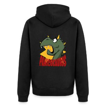 Drôle de chemise Dino, Dinosaures, Enfants, Autocollants - Veste à capuche bio Premium Unisexe - noir - Dos - Nico (187cm)