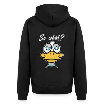 Et alors? avec Duck Comic - Veste à capuche bio Premium Unisexe - noir - Dos - Nico (187cm)
