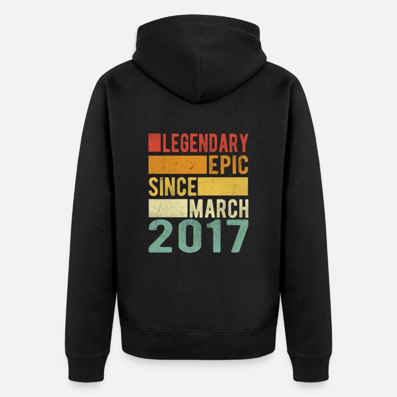 Anniversaire Mars 2017 Épopée légendaire - Veste à capuche bio Premium Unisexe - noir
