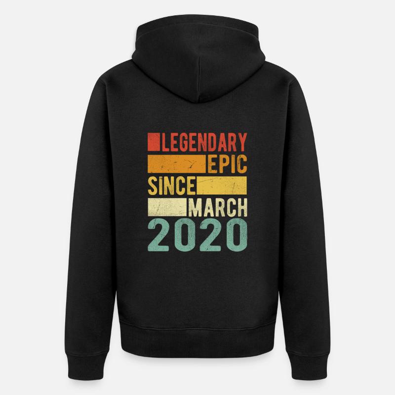 Anniversaire Mars 2020 Épopée légendaire - Veste à capuche bio Premium Unisexe - noir