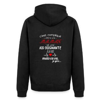 pas parfaite aide-soignante;cadeau aide soignante - Veste à capuche bio Premium Unisexe - noir - Dos - Nico (187cm)