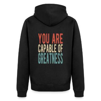 Vous êtes capable de grandeur - Veste à capuche bio Premium Unisexe - noir - Dos - Nico (187cm)