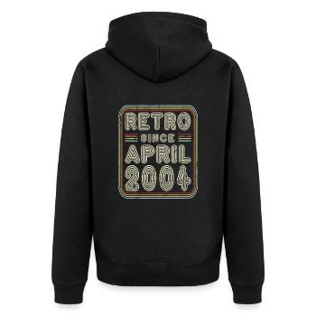 Anniversaire Avril 2004 Cadeau Rétro - Veste à capuche bio Premium Unisexe - noir - Dos - Nico (187cm)
