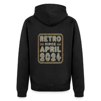 Geburtstag April 2024 Retro Geschenk - Unisex Premium Bio Zip Hoodie - Schwarz - Hinten - Nico (187cm)