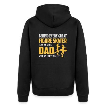 Behind Every Great Figure Skater Is An Amazing Dad - Unisex Premium Bio Zip Hoodie - Schwarz - Hinten - Nico (187cm)
