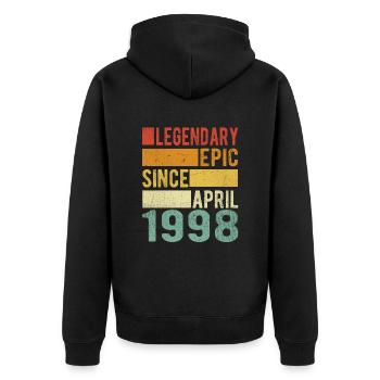 Birthday April 1998 Legendary epic - Unisex Premium Organic Zip Hoodie - black - Back - Nico (187cm)