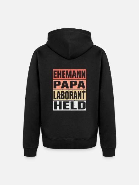 Laborant Vater Ehemann Held - Unisex Premium Bio Zip Hoodie - Schwarz