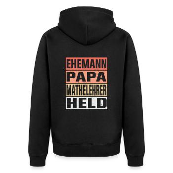 Mathelehrer Vater Ehemann Held - Unisex Premium Bio Zip Hoodie - Schwarz - Hinten - Nico (187cm)