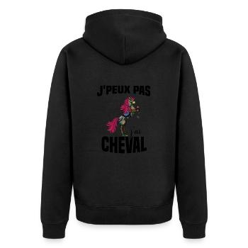 Je Peux Pas J'ai Cheval Cadeau Fleuri - Veste à capuche bio Premium Unisexe - noir - Dos - Nico (187cm)