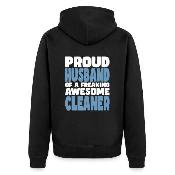Stolze Ehefrau Eines Verdammt Guten - Unisex Premium Bio Zip Hoodie - Schwarz - Hinten - Nico (187cm)
