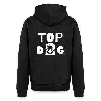 TOP DOG - Unisex Premium Organic Zip Hoodie - black - Back - Nico (187cm)