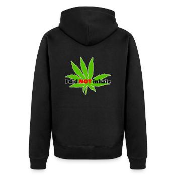 Cannabis - I did not inhale - Unisex Premium Organic Zip Hoodie - black - Back - Nico (187cm)