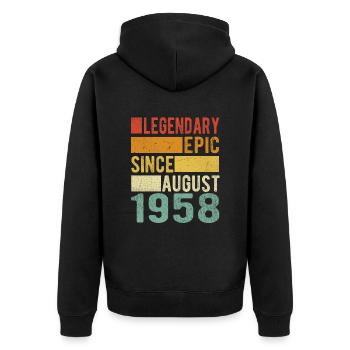 Date de naissance: Août 1958 Épopée légendaire - Veste à capuche bio Premium Unisexe - noir - Dos - Nico (187cm)