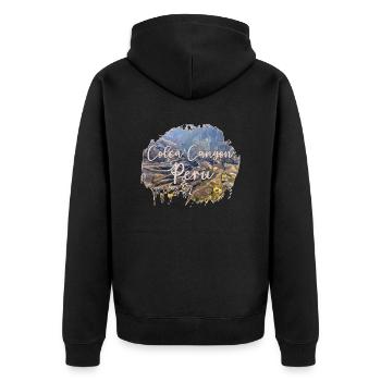 Colca Canyon Pérou Souvenir - Veste à capuche bio Premium Unisexe - noir - Dos - Nico (187cm)