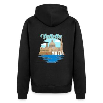 Valletta Malte Souvenir - Veste à capuche bio Premium Unisexe - noir - Dos - Nico (187cm)