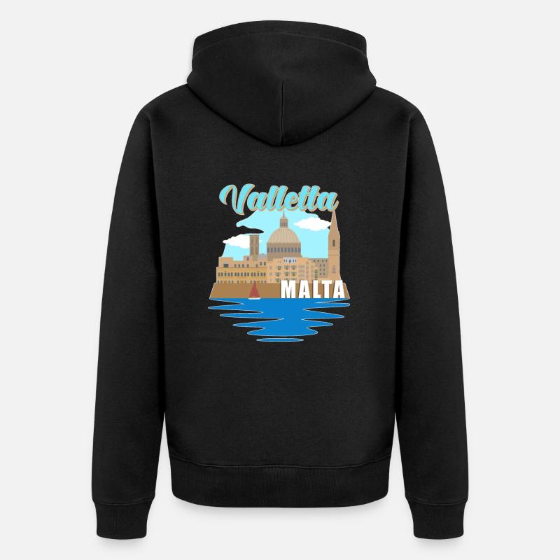 Valletta Malte Souvenir - Veste à capuche bio Premium Unisexe - noir