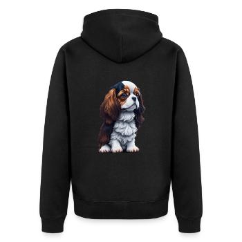Cavalier King Charles Spaniel Chien Chiot - Veste à capuche bio Premium Unisexe - noir - Dos - Nico (187cm)