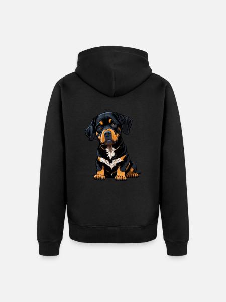 Rottweiler Chien Chiot - Veste à capuche bio Premium Unisexe - noir