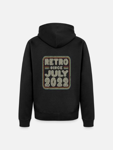 Birthday July 2022 Retro Gift - Unisex Premium Organic Zip Hoodie - black