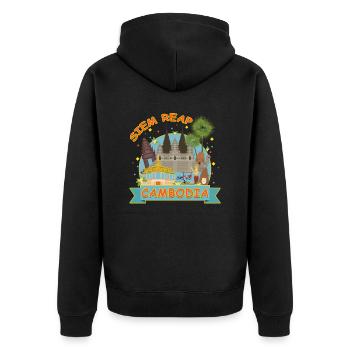 Siem Reap Cambodge Souvenir - Veste à capuche bio Premium Unisexe - noir - Dos - Nico (187cm)