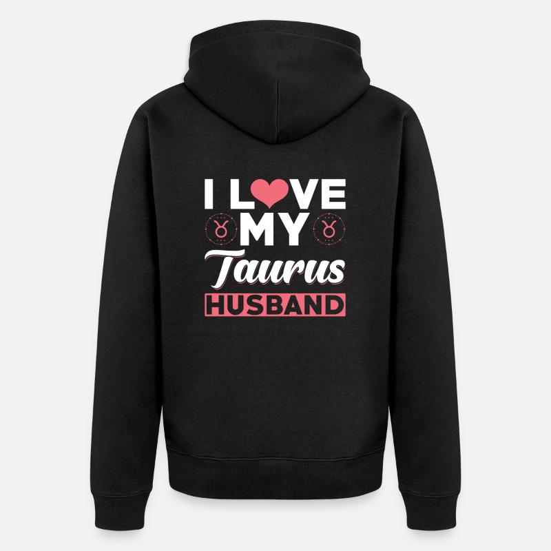 J’aime mon mari taureau - Veste à capuche bio Premium Unisexe - noir
