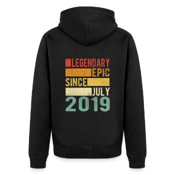 Birthday July 2019 Legendary Epic - Unisex Premium Organic Zip Hoodie - black - Back - Nico (187cm)