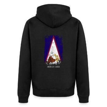 Souvenir avec le drapeau des Samoa américaines - Veste à capuche bio Premium Unisexe - noir - Dos - Nico (187cm)