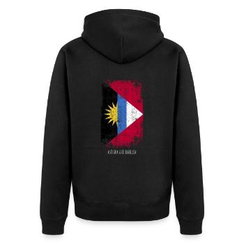 Souvenir avec le drapeau du pays d’Antigua et - Veste à capuche bio Premium Unisexe - noir - Dos - Nico (187cm)