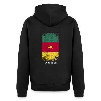 Souvenir avec le drapeau du Cameroun - Veste à capuche bio Premium Unisexe - noir - Dos - Nico (187cm)