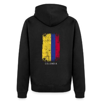 Souvenir Mit Der Landflagge Von Colombia - Unisex Premium Bio Zip Hoodie - Schwarz - Hinten - Nico (187cm)