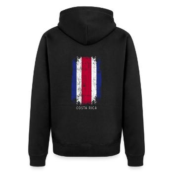 Souvenir avec le drapeau du Costa Rica - Veste à capuche bio Premium Unisexe - noir - Dos - Nico (187cm)