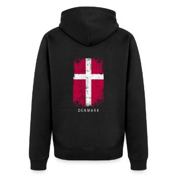 Souvenir avec le drapeau du Danemark - Veste à capuche bio Premium Unisexe - noir - Dos - Nico (187cm)