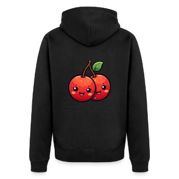 Kawaii cerise - Veste à capuche bio Premium Unisexe - noir - Dos - Nico (187cm)