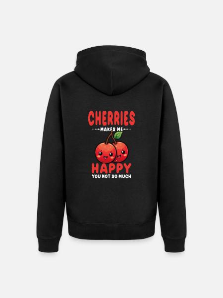 Cherries Kawaii - Unisex Premium Organic Zip Hoodie - black