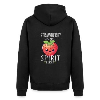 Fraise Kawaii - Veste à capuche bio Premium Unisexe - noir - Dos - Nico (187cm)