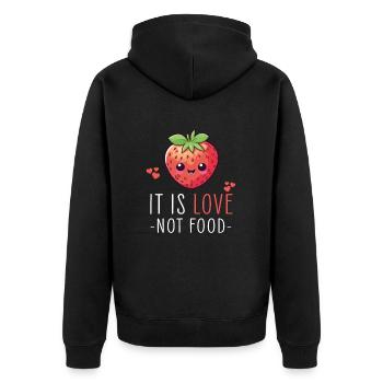 Fraise Kawaii - Veste à capuche bio Premium Unisexe - noir - Dos - Nico (187cm)
