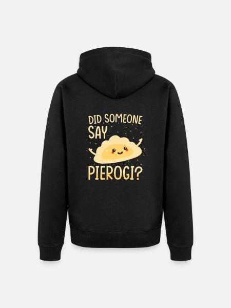 Pierogi dumplings kawaii pierogi - Unisex Premium Organic Zip Hoodie - black