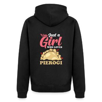 Pierogi dumplings - Unisex Premium Organic Zip Hoodie - black - Back - Nico (187cm)