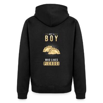 Pierogi dumplings - Unisex Premium Organic Zip Hoodie - black - Back - Nico (187cm)