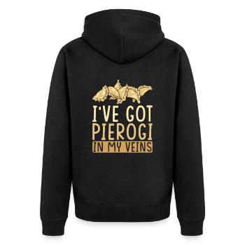 Pierogi dumplings - Unisex Premium Organic Zip Hoodie - black - Back - Nico (187cm)